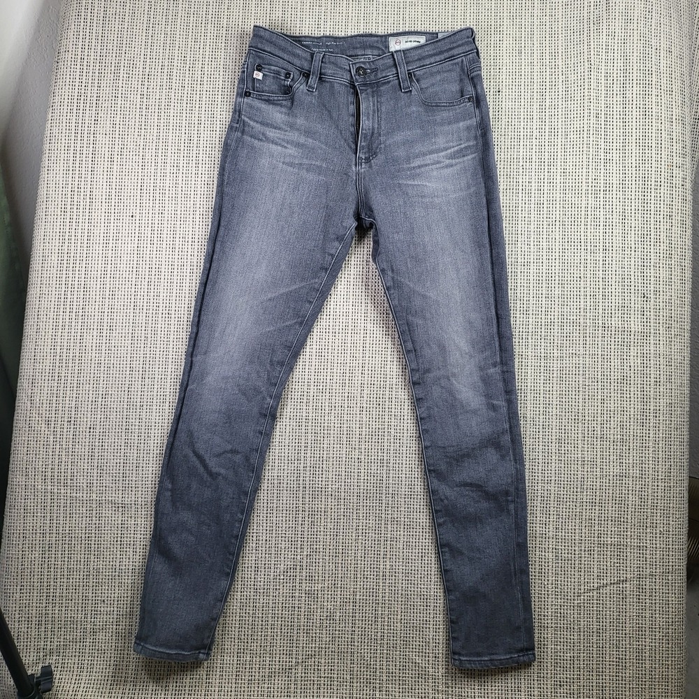AG Farrah Ankle Jeans Womens 27 Gray High-Rise Skinny Ankle Stretch Denim Italy